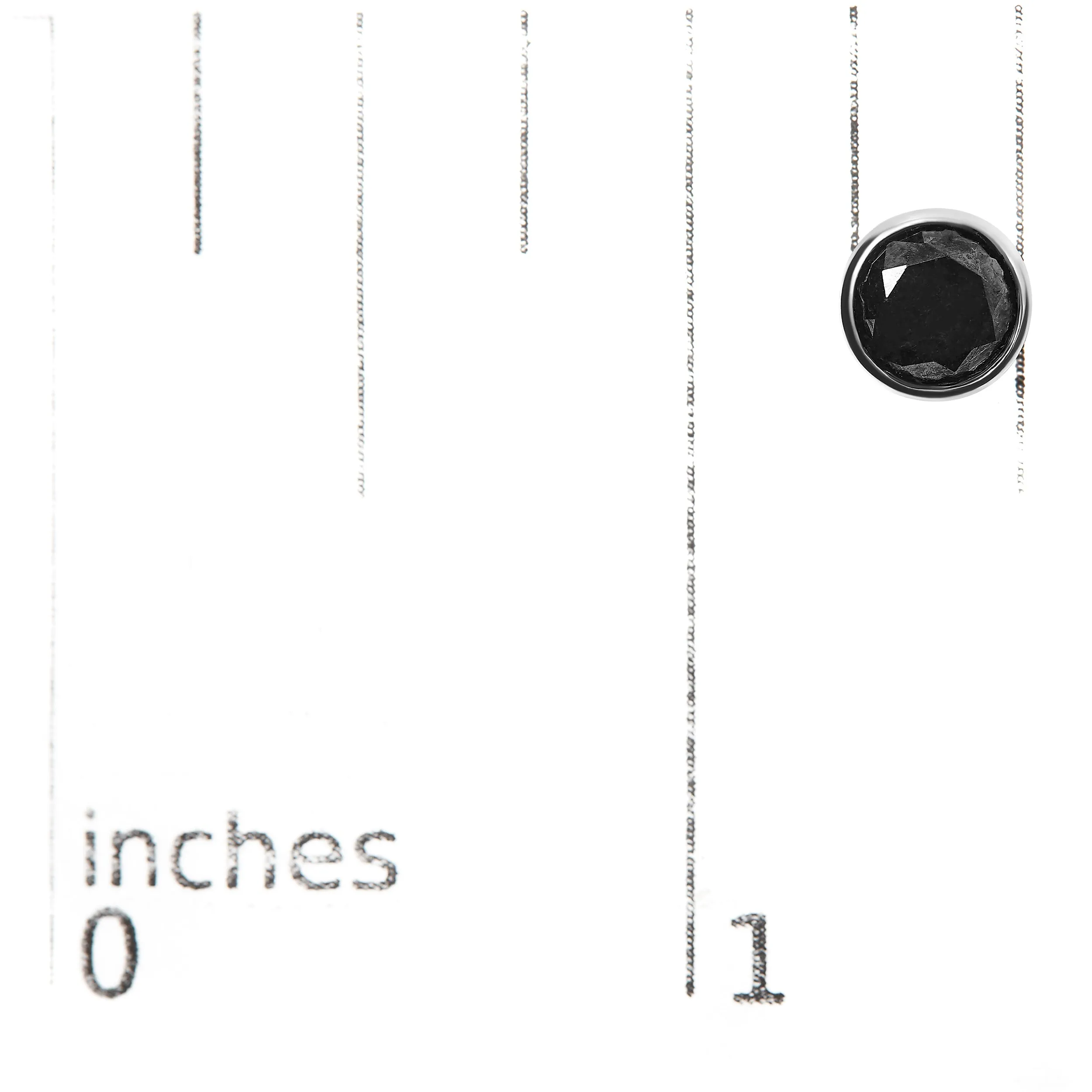 .925 Sterling Silver Round Brilliant-Cut Black Diamond Bezel-Set Stud Earrings with Screw Backs