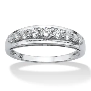 .93 TCW Round Cubic Zirconia Ring in Solid 10k White Gold
