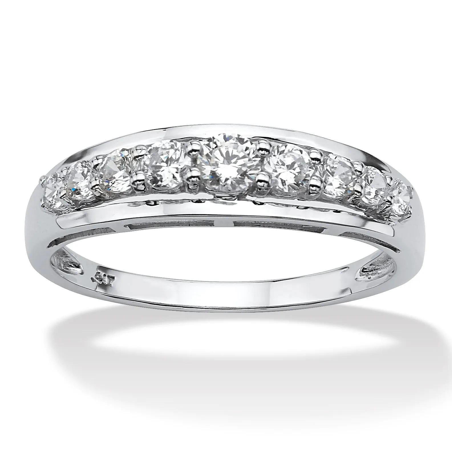 .93 TCW Round Cubic Zirconia Ring in Solid 10k White Gold