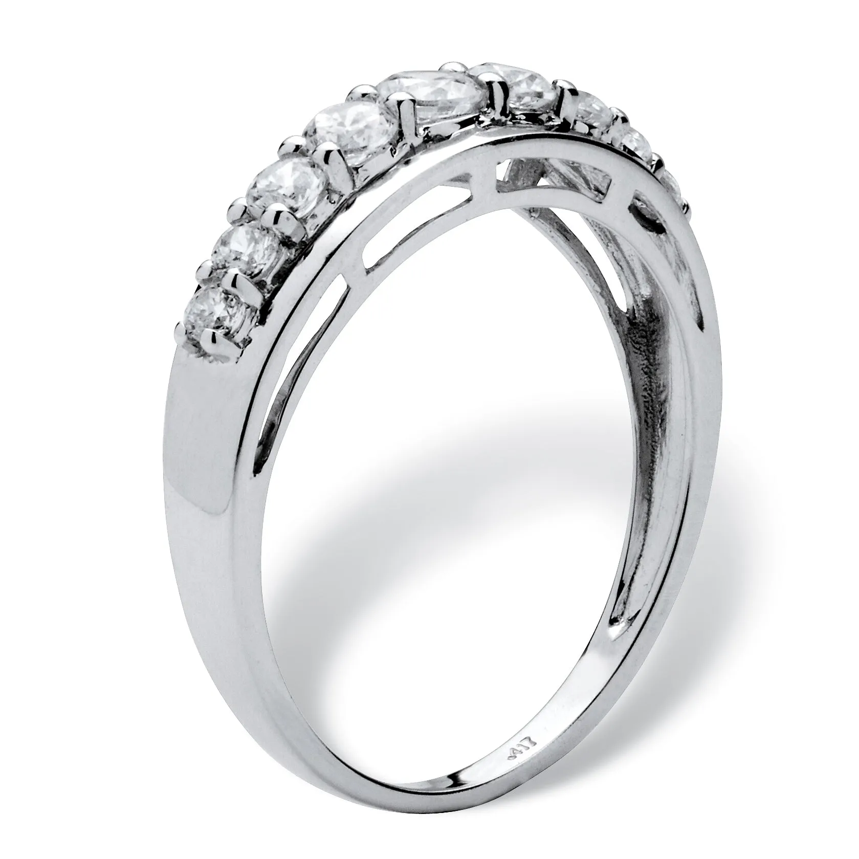 .93 TCW Round Cubic Zirconia Ring in Solid 10k White Gold