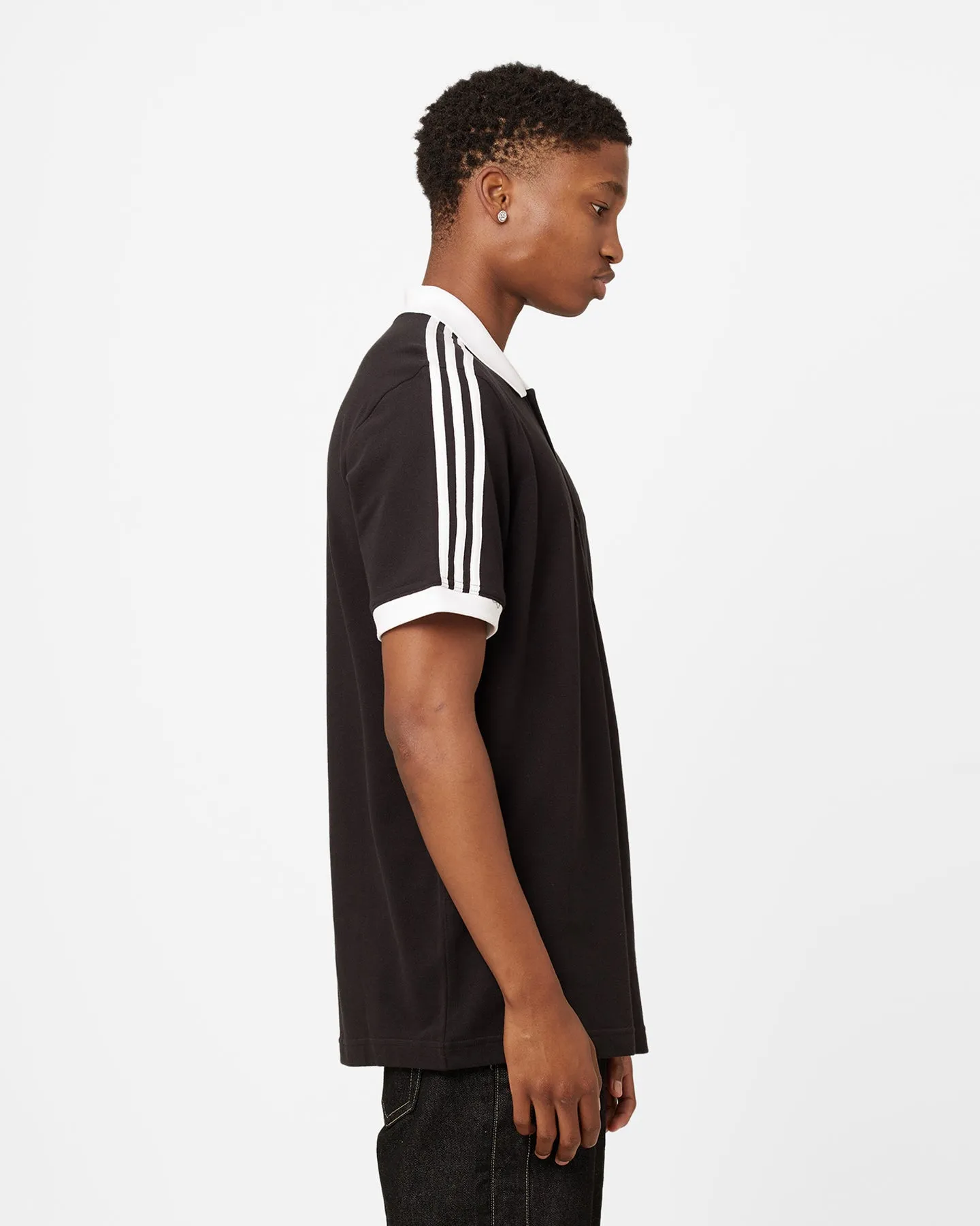 Adidas Adicolour 3-Stripe Polo Shirt Black
