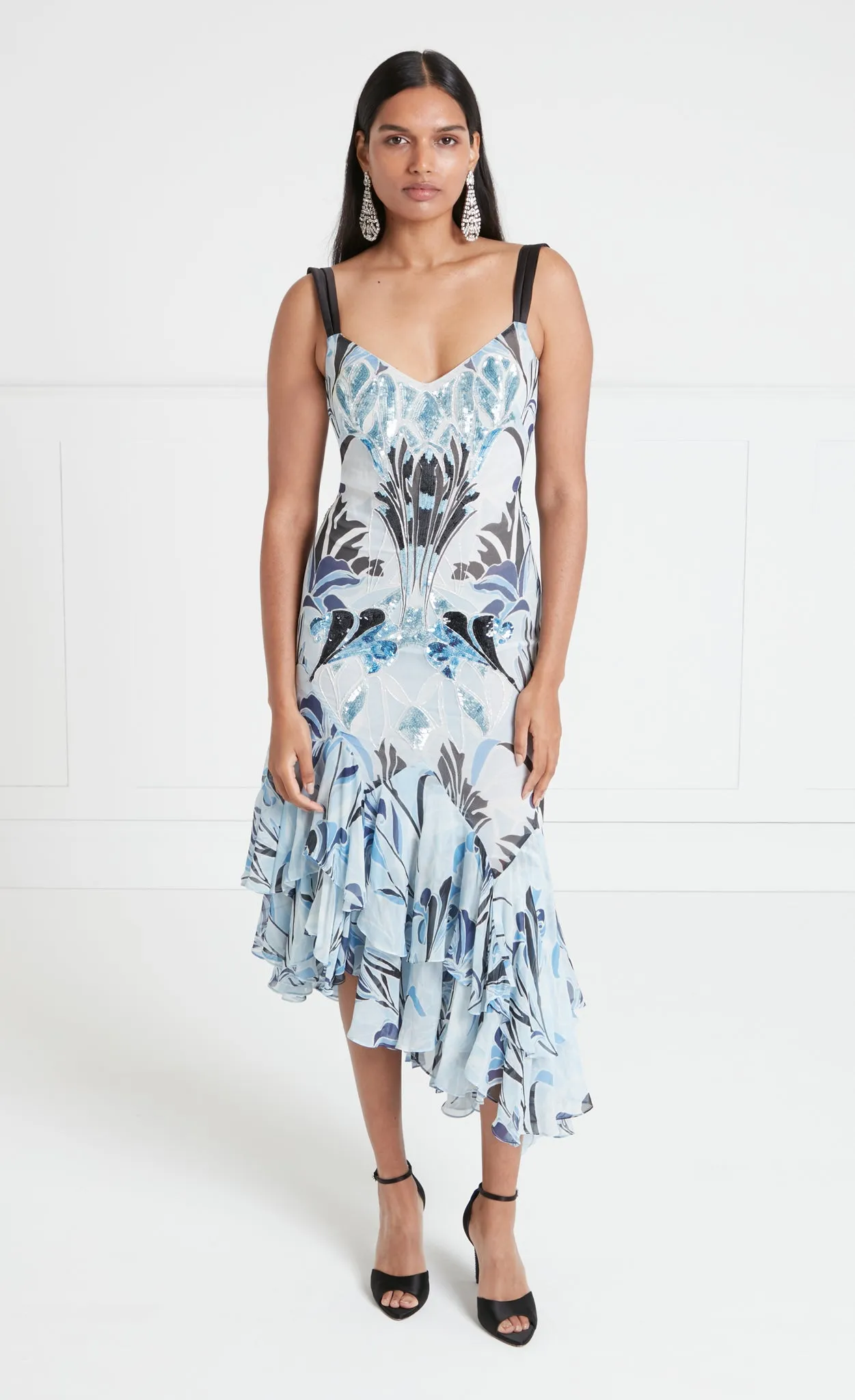 Alani Ruffle Dress - Blue