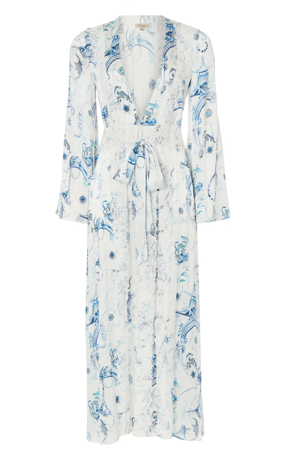 Aphrodite Robe - White/Blue-Euphoria