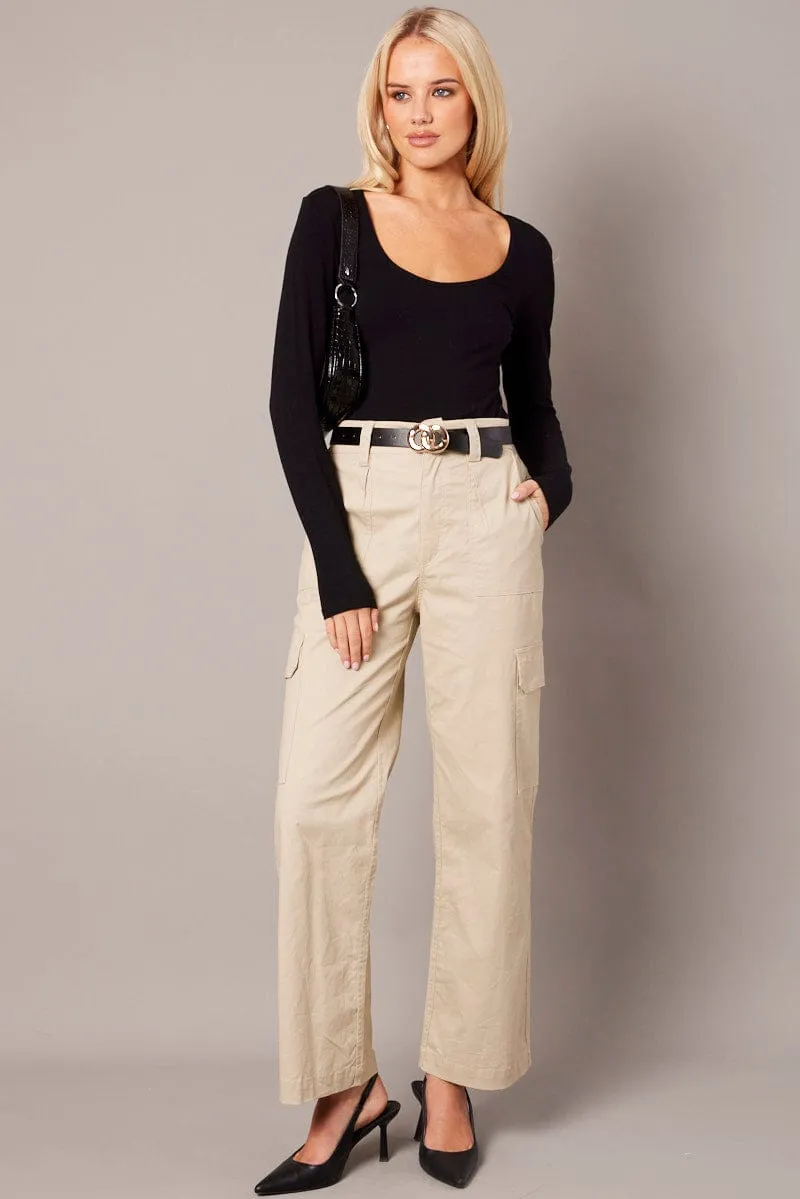 Black Top Long Sleeve Scoop Neck