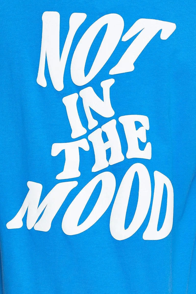 Blue Graphic T Shirt Short Sleeve