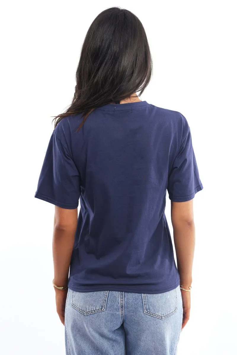 Blue Graphic Tee Short Sleeve