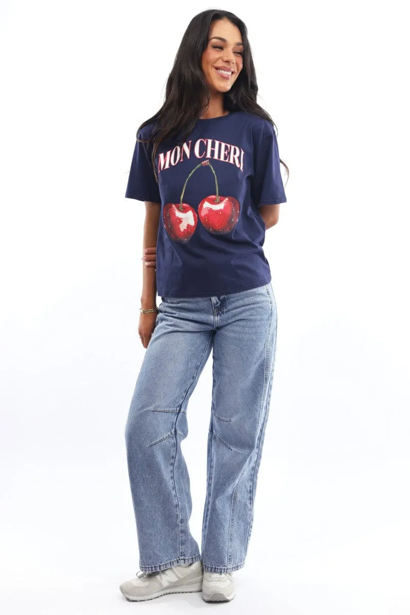 Blue Graphic Tee Short Sleeve
