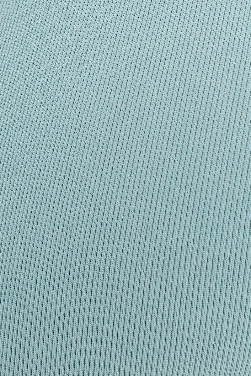 Blue Seamless Activewear Singlet Basic Top