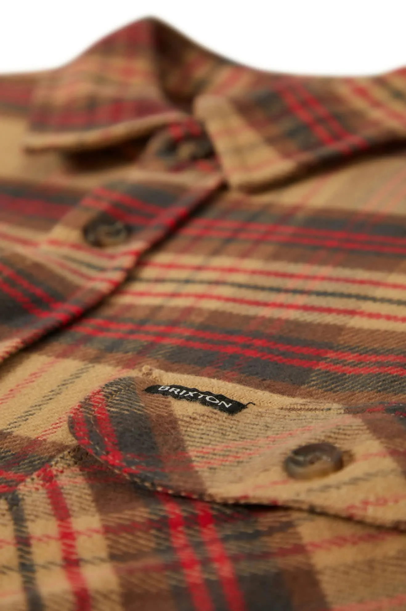 Bowery L/S Flannel - Curry/Washed Black/Crimson