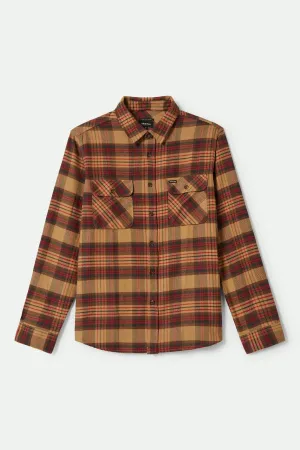 Bowery L/S Flannel - Curry/Washed Black/Crimson