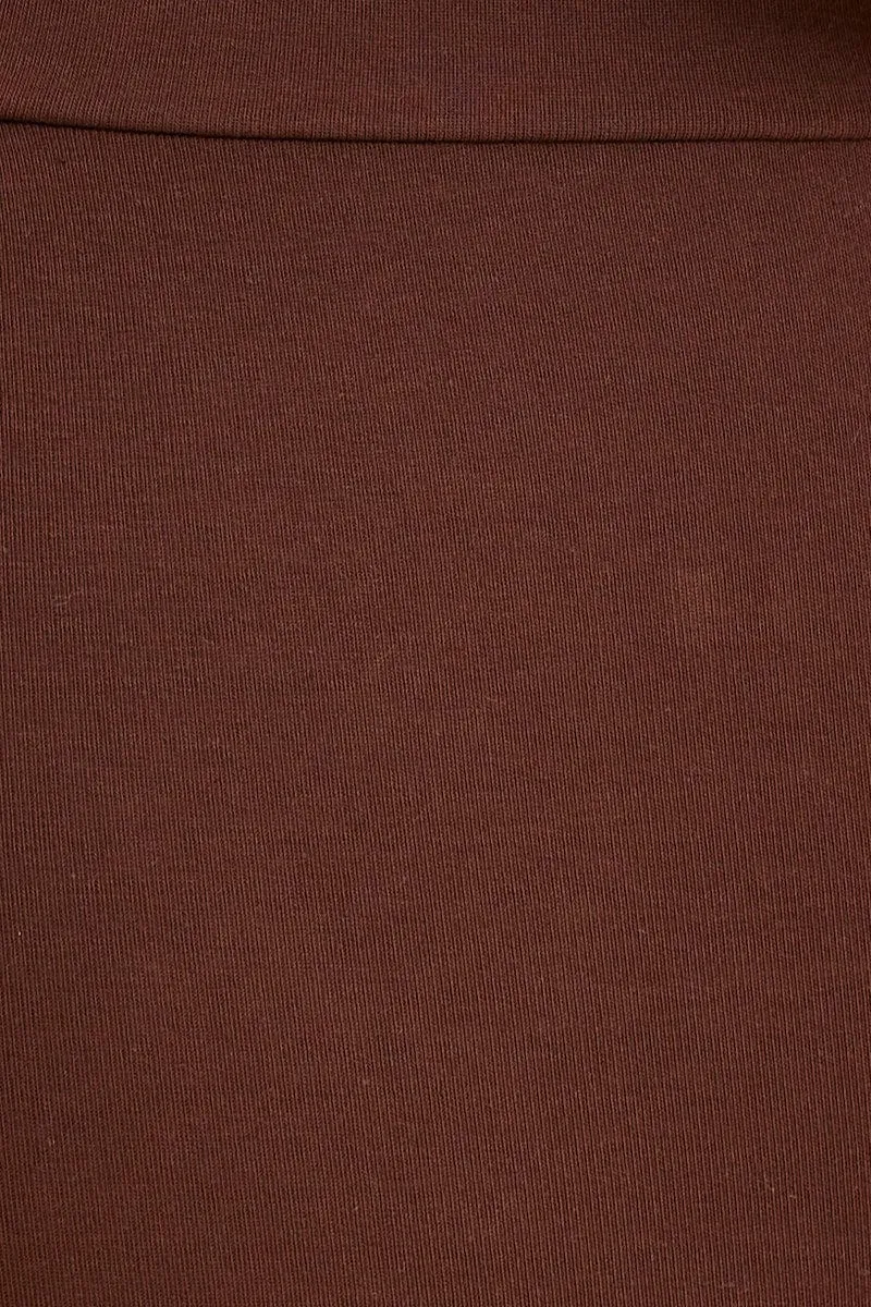 Brown Bandeau Singlet Top Cotton Stretch