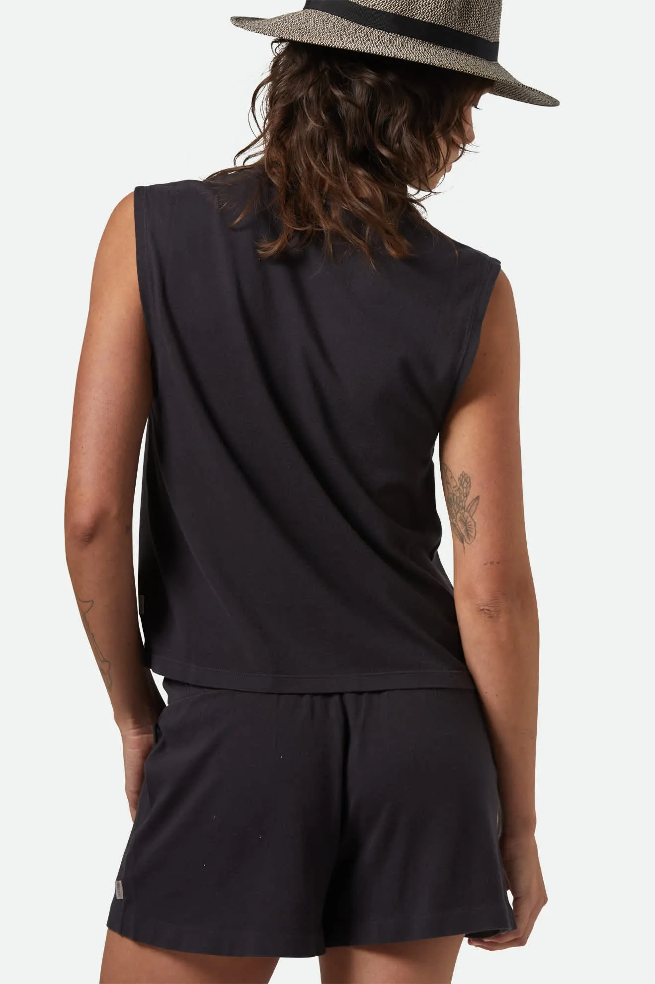 Carefree Organic Garment Dyed Muscle Tank - Black