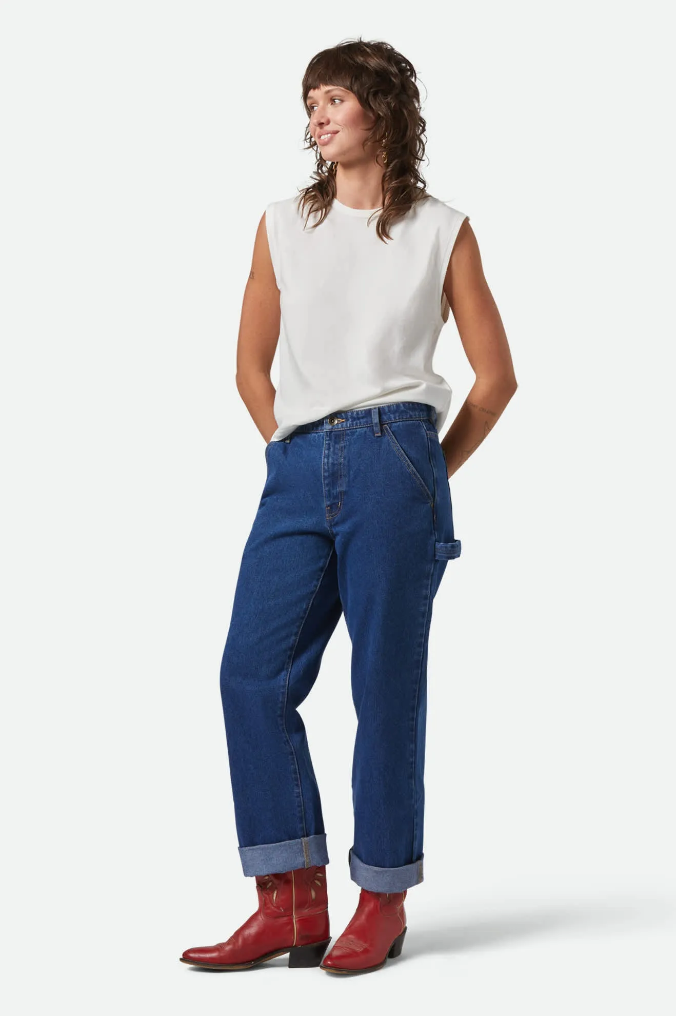 Carefree Organic Garment Dyed Muscle Tank - Off White