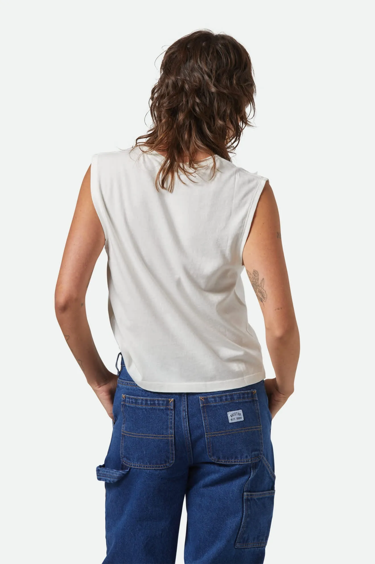 Carefree Organic Garment Dyed Muscle Tank - Off White