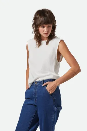 Carefree Organic Garment Dyed Muscle Tank - Off White