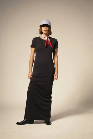 Carefree Organic Garment Dyed Slim Dress - Black