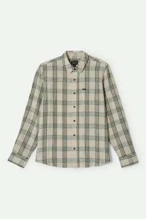 Charter Linen Blend L/S Shirt - Off White/Ivy Green Plaid