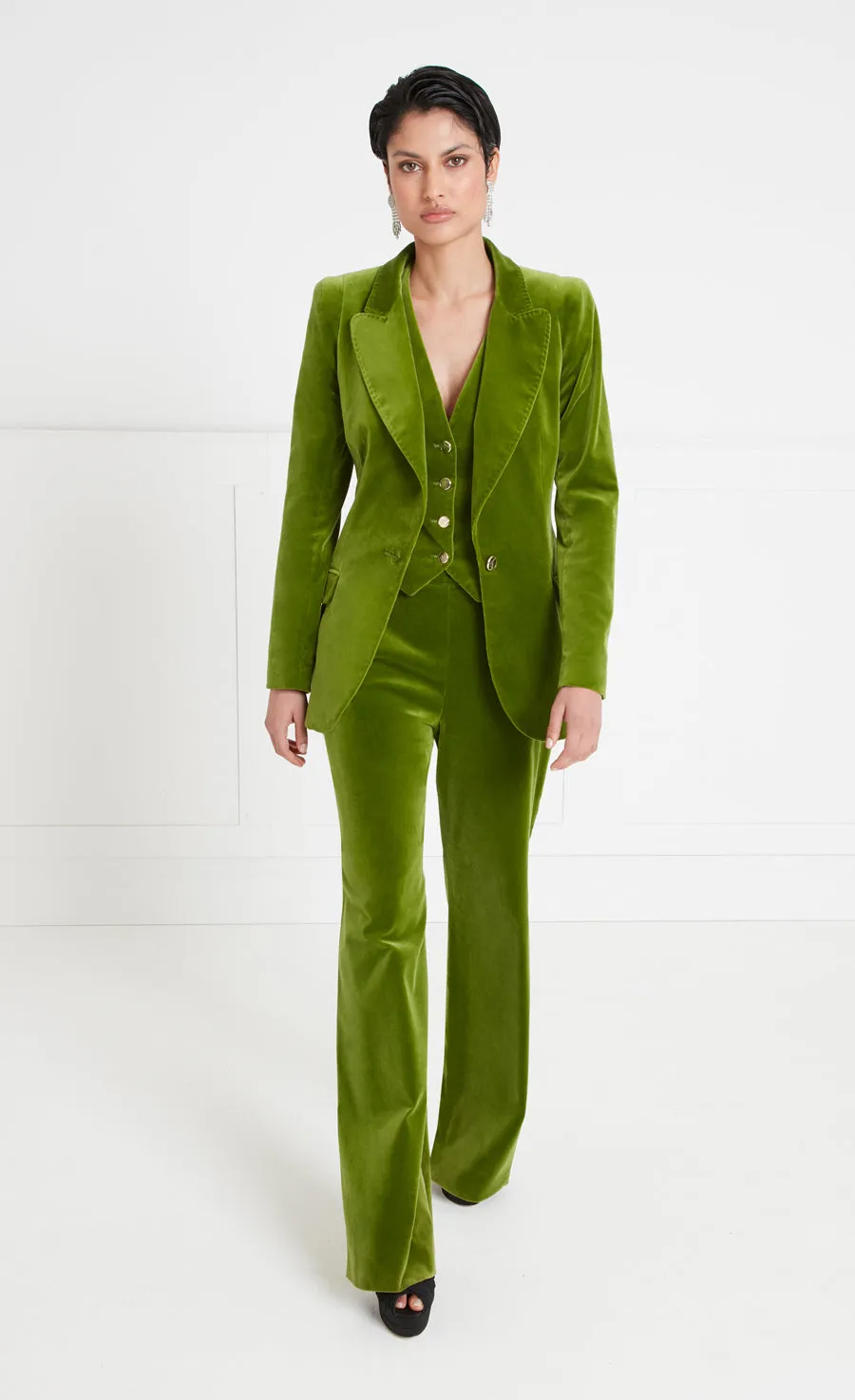Clove Velvet Jacket - Chartreuse