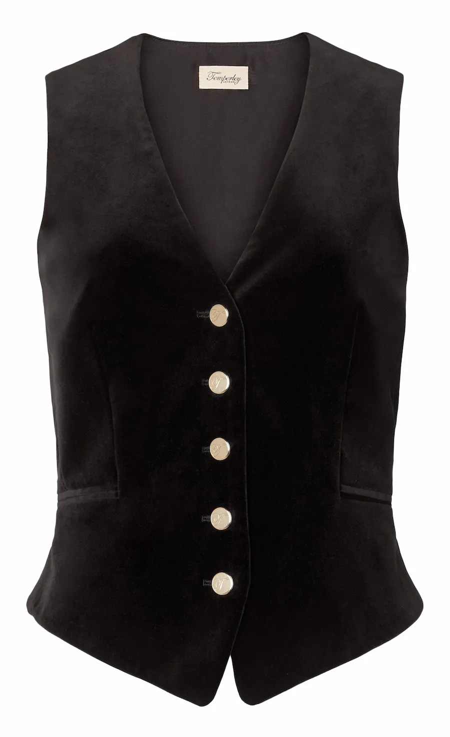 Clove Velvet Waistcoat - Black