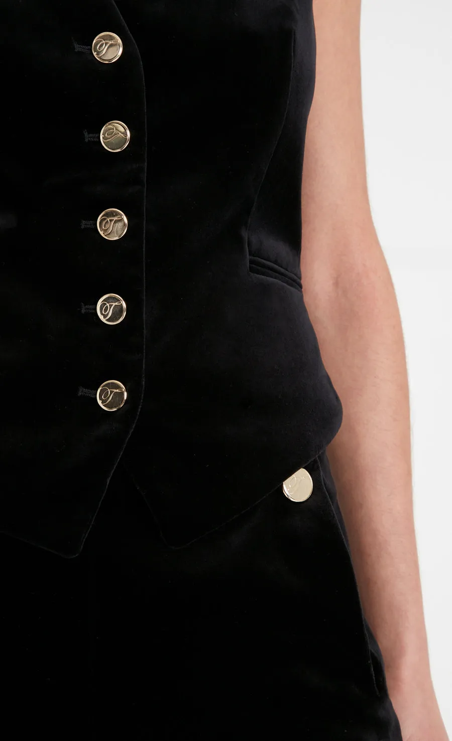 Clove Velvet Waistcoat - Black