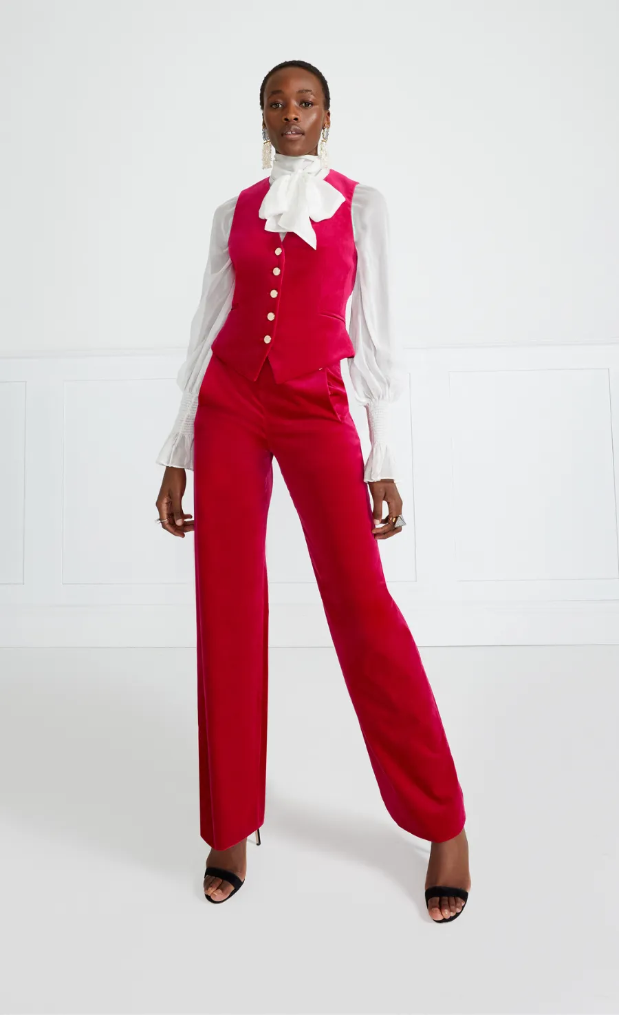 Clove Velvet Waistcoat - Hot Pink