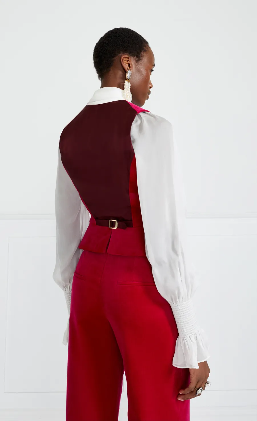 Clove Velvet Waistcoat - Hot Pink