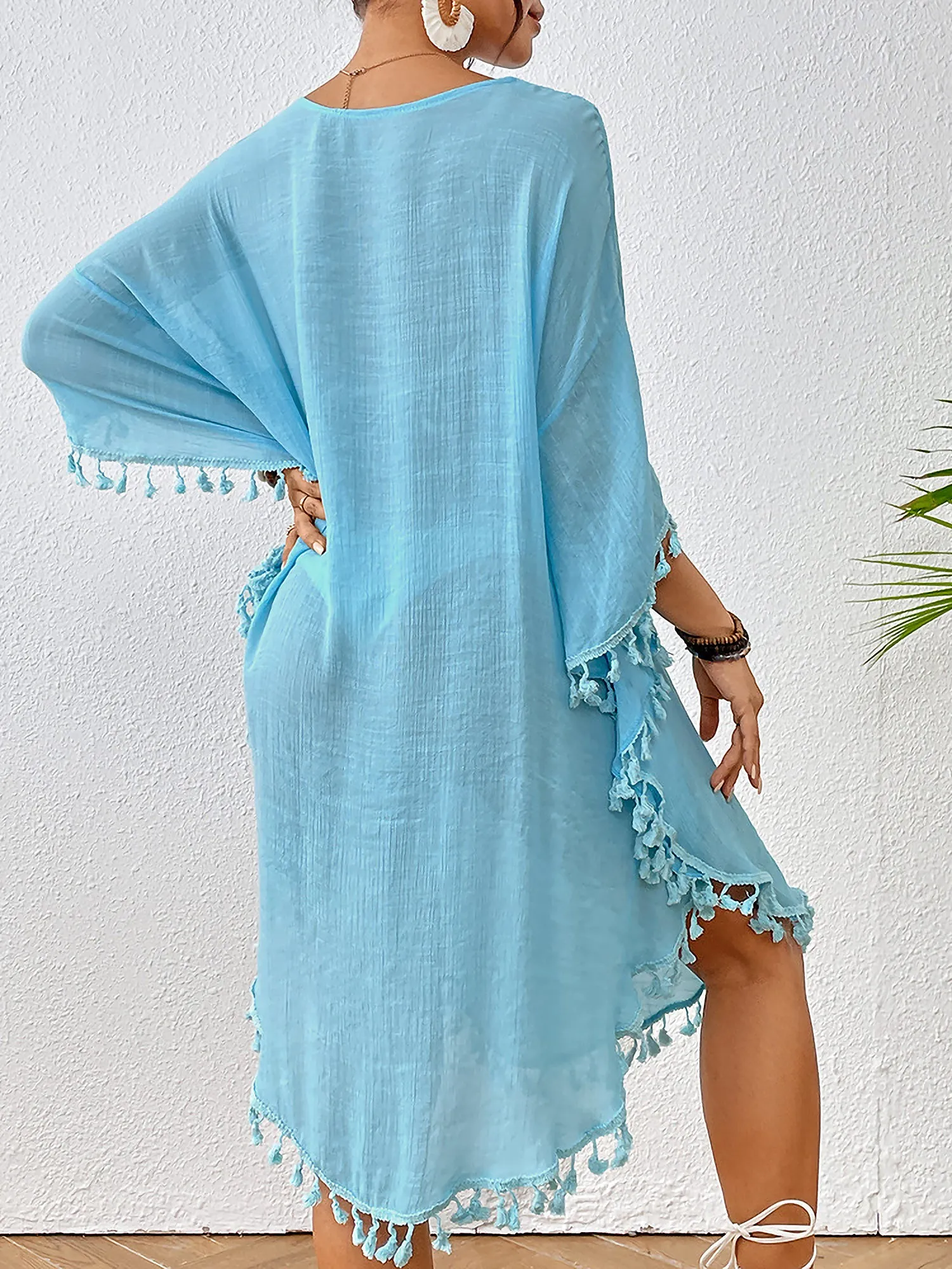 Crochet Sheer Tassel Swimsuit Bikini Beach Cover Up