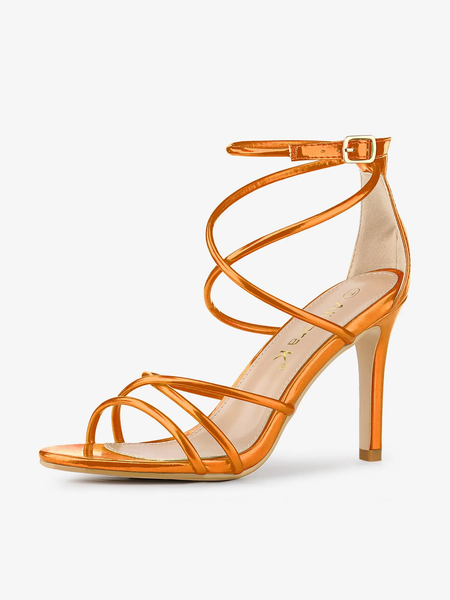 Elegant Open Toe Strappy Strap Stiletto Heel Sandals