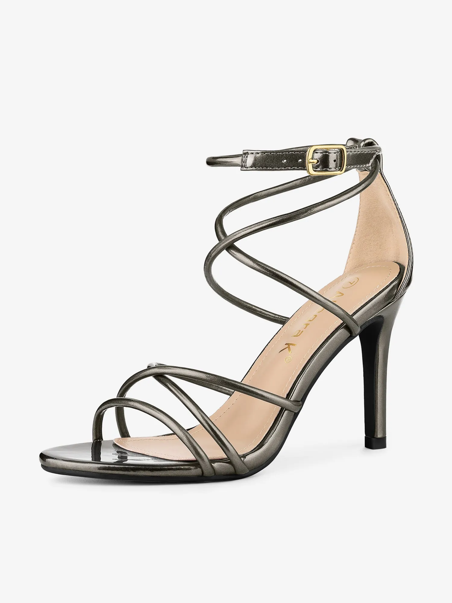 Elegant Open Toe Strappy Strap Stiletto Heel Sandals
