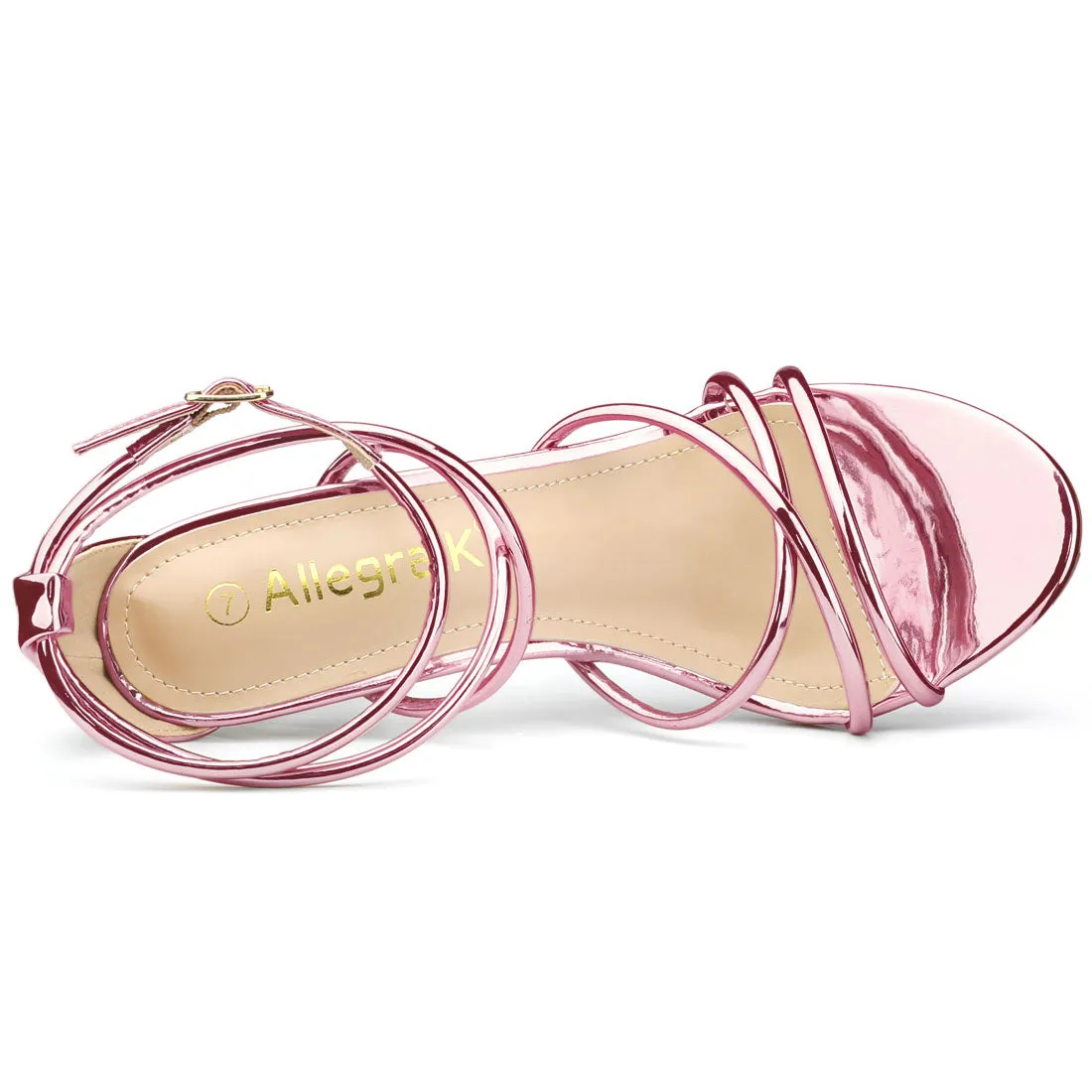 Elegant Open Toe Strappy Strap Stiletto Heel Sandals