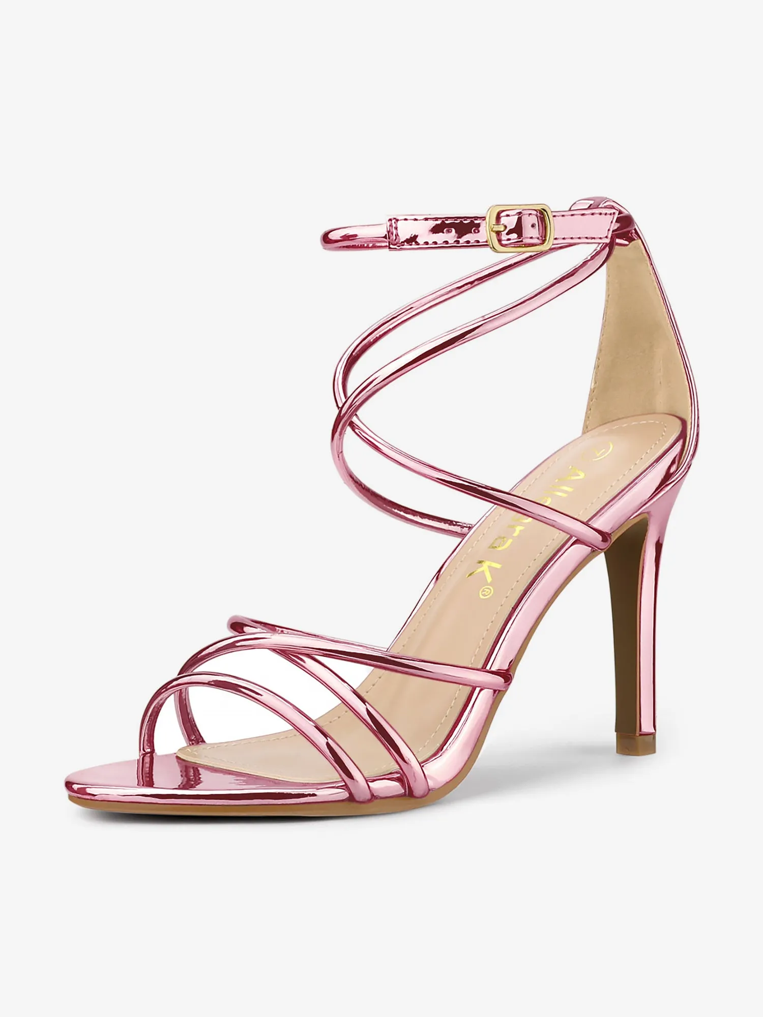 Elegant Open Toe Strappy Strap Stiletto Heel Sandals