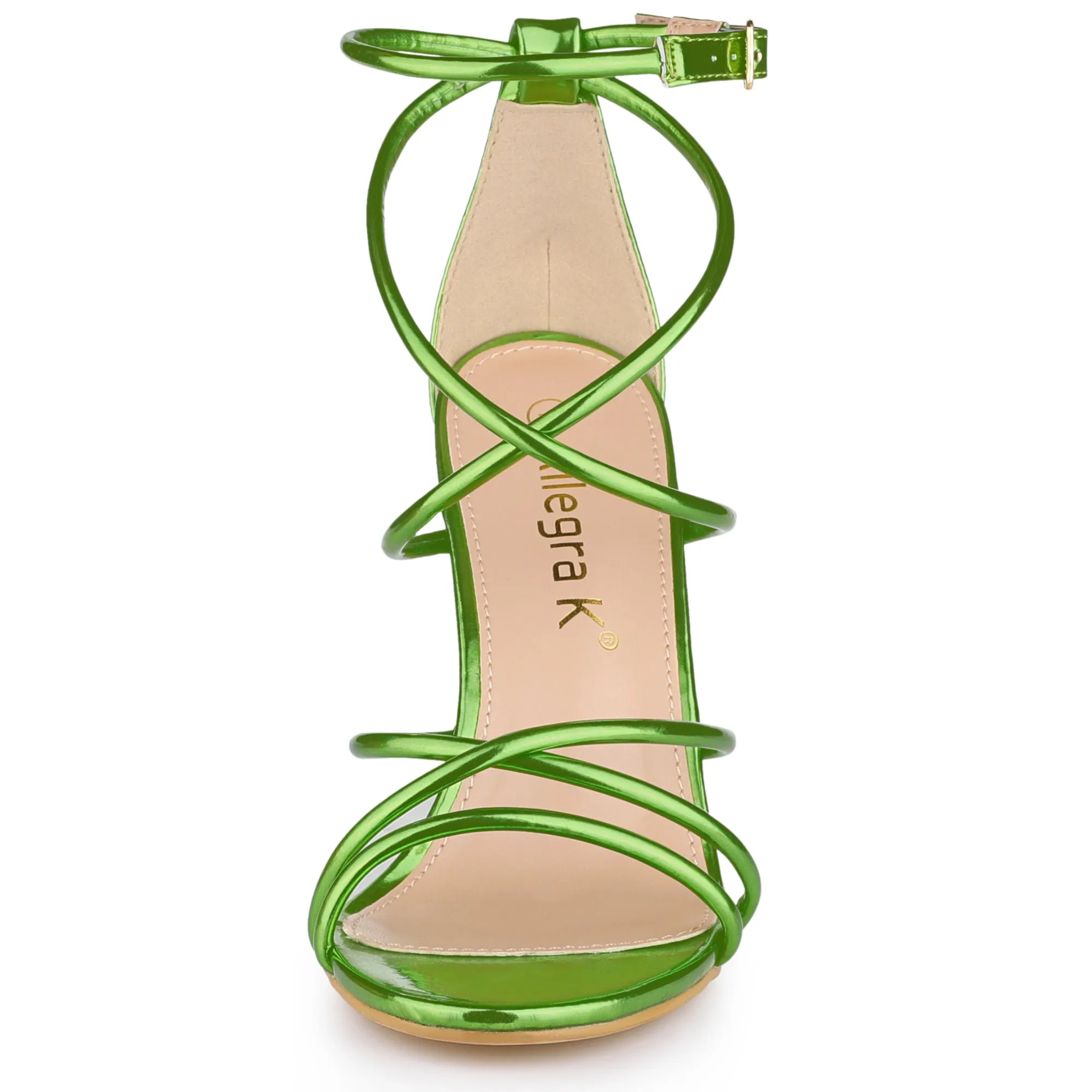 Elegant Open Toe Strappy Strap Stiletto Heel Sandals
