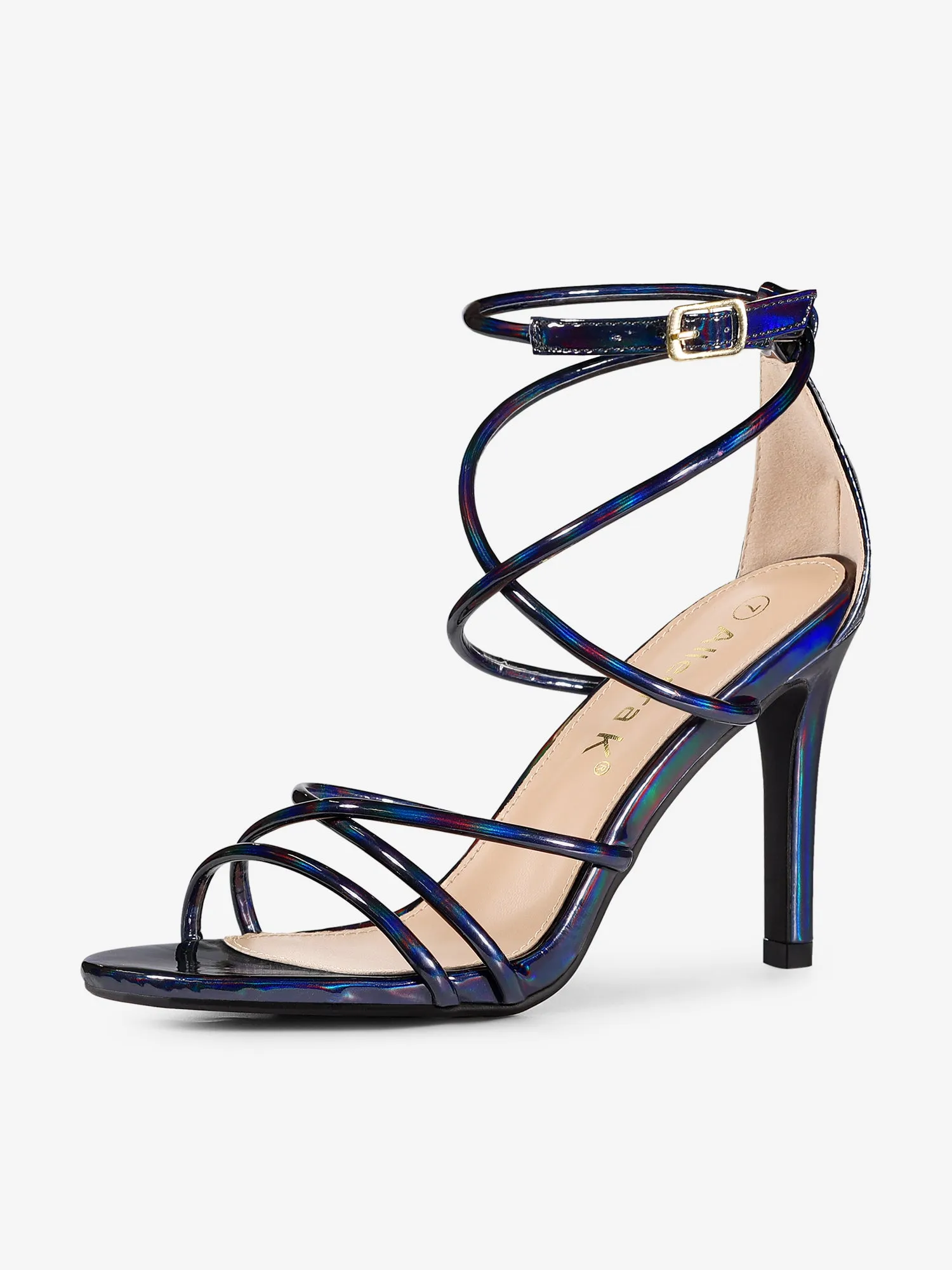 Elegant Open Toe Strappy Strap Stiletto Heel Sandals