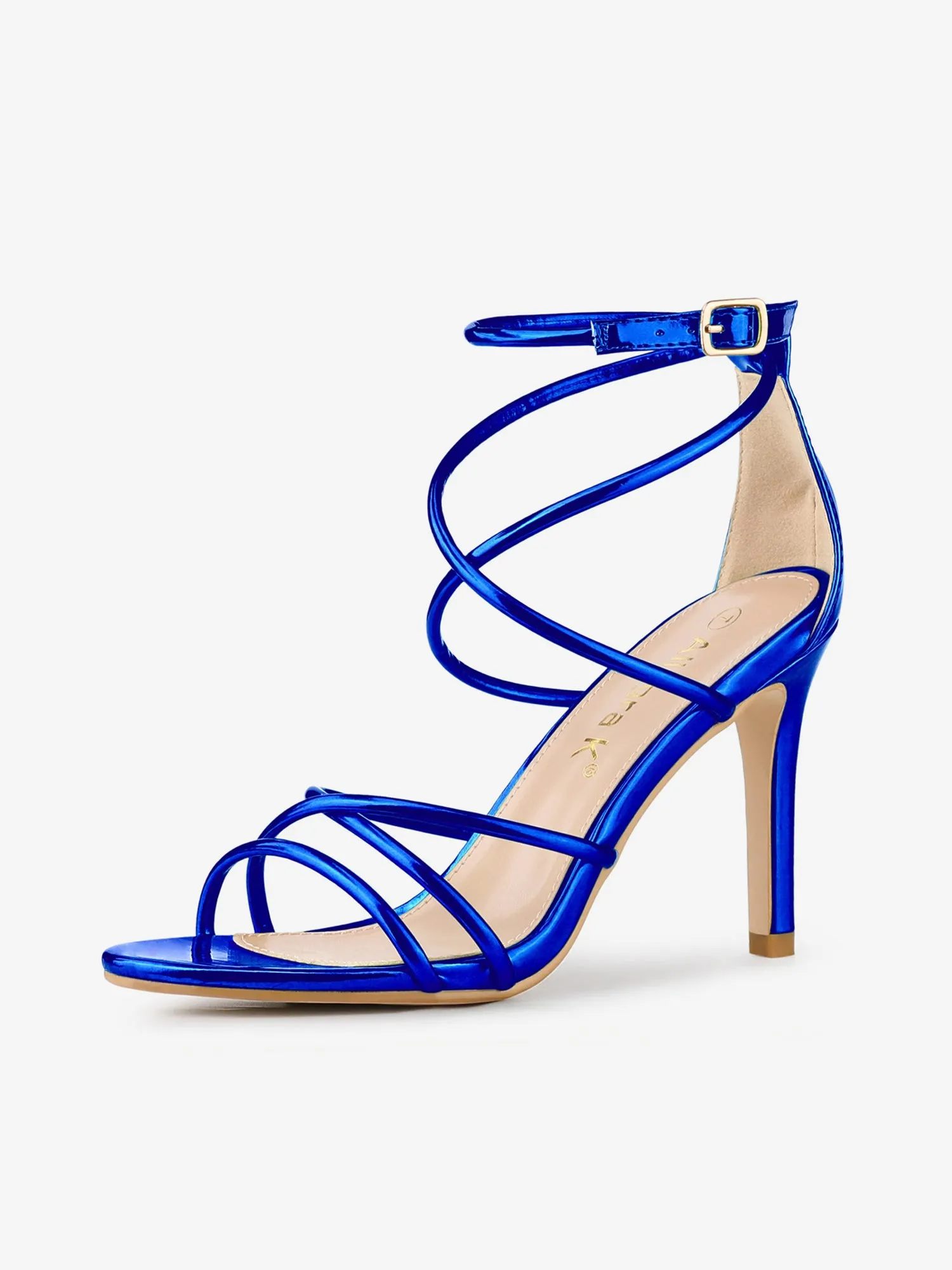 Elegant Open Toe Strappy Strap Stiletto Heel Sandals