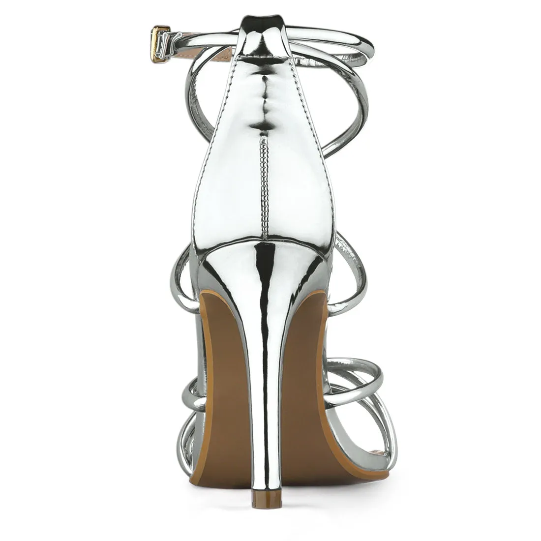 Elegant Open Toe Strappy Strap Stiletto Heel Sandals
