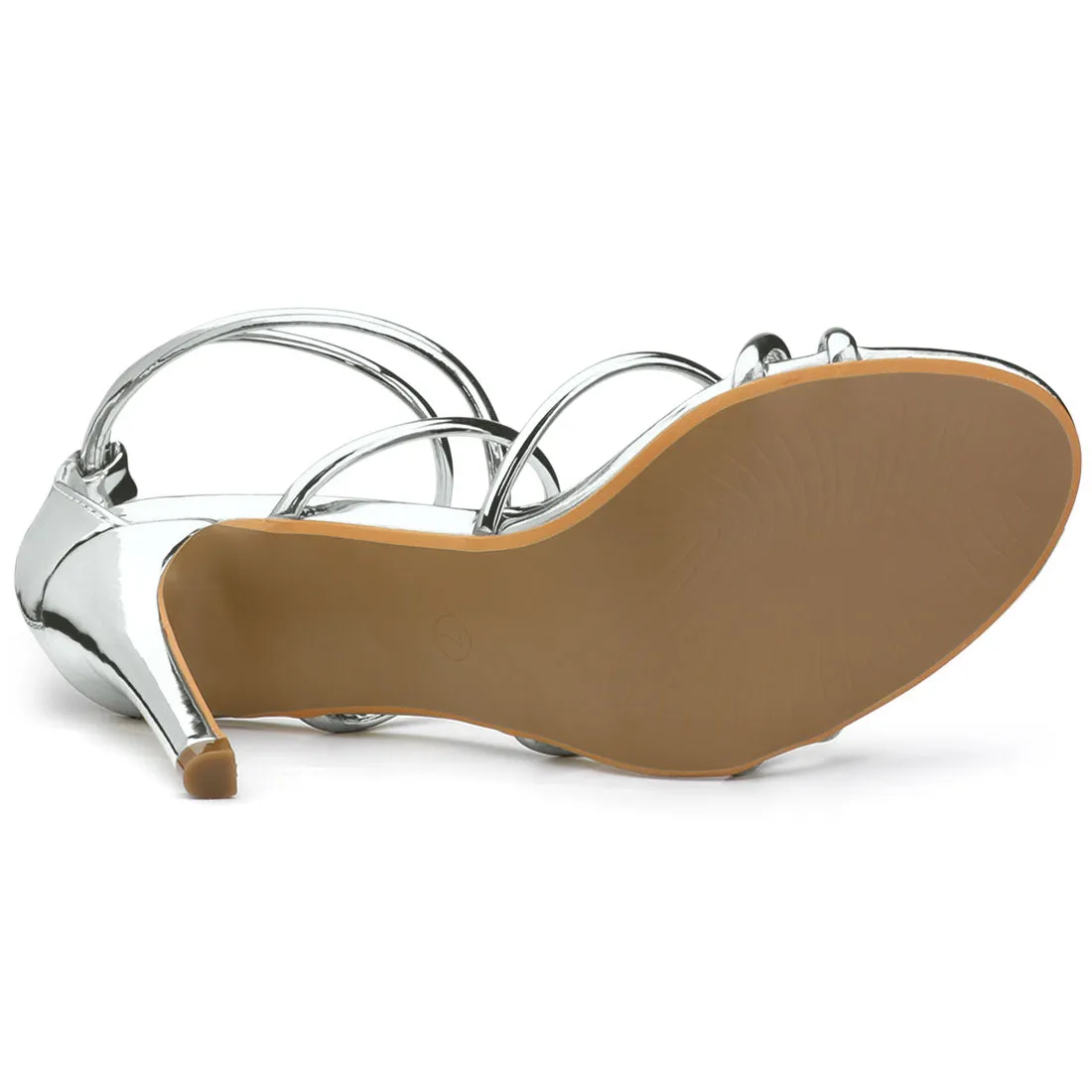 Elegant Open Toe Strappy Strap Stiletto Heel Sandals
