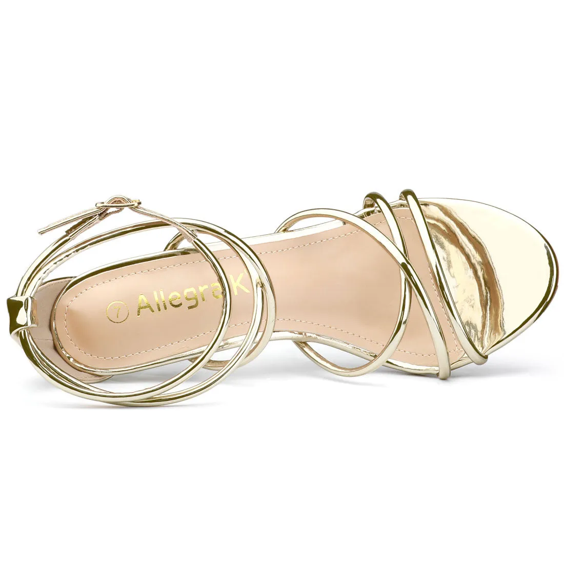 Elegant Open Toe Strappy Strap Stiletto Heel Sandals