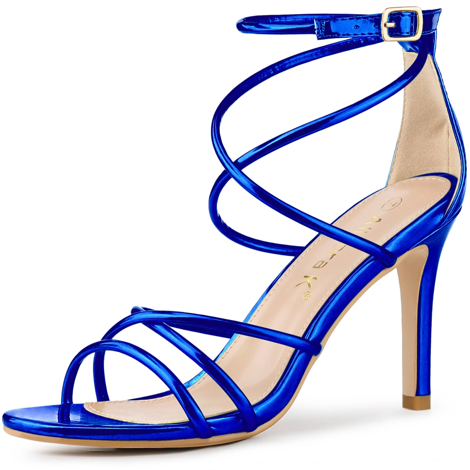 Elegant Open Toe Strappy Strap Stiletto Heel Sandals