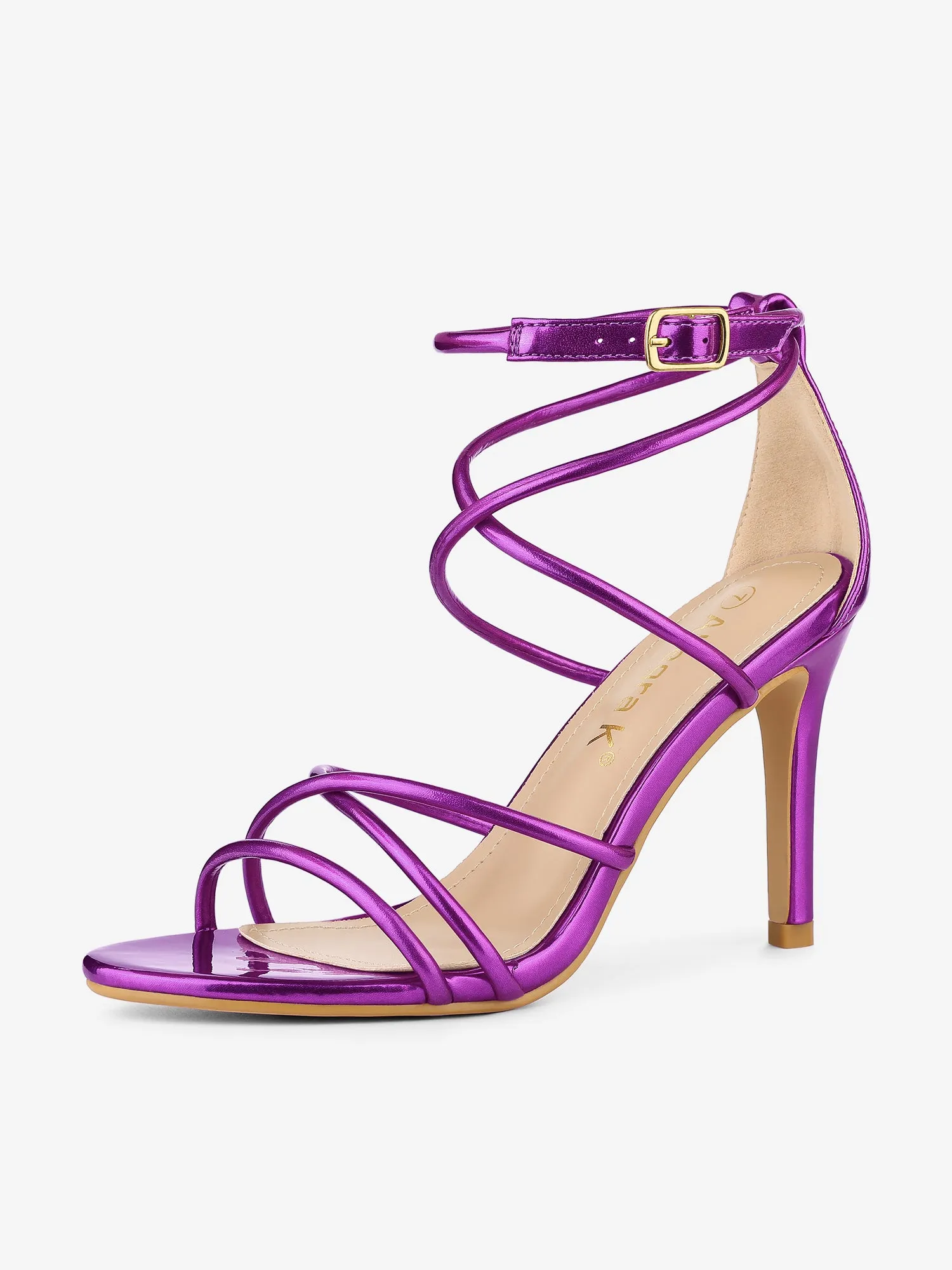 Elegant Open Toe Strappy Strap Stiletto Heel Sandals