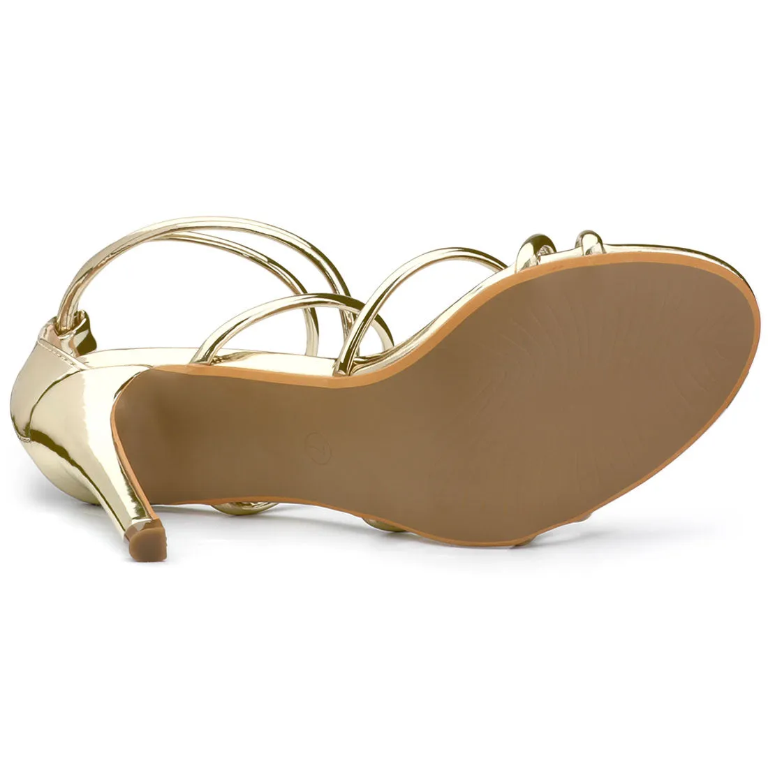 Elegant Open Toe Strappy Strap Stiletto Heel Sandals