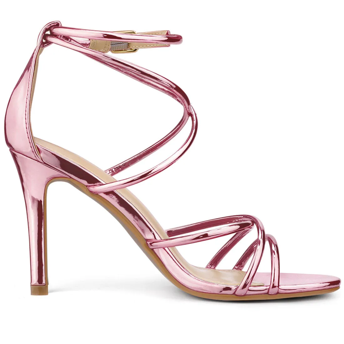 Elegant Open Toe Strappy Strap Stiletto Heel Sandals