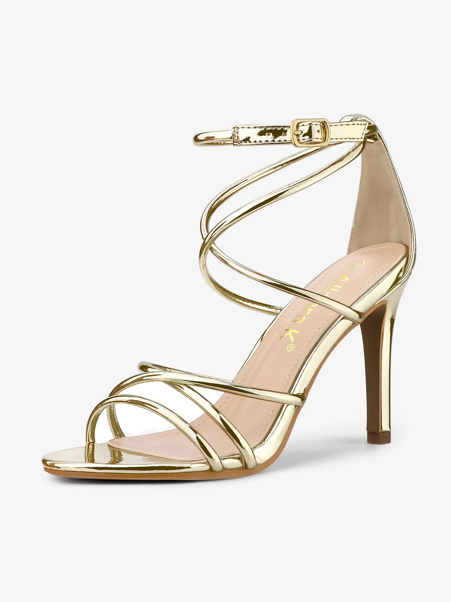 Elegant Open Toe Strappy Strap Stiletto Heel Sandals