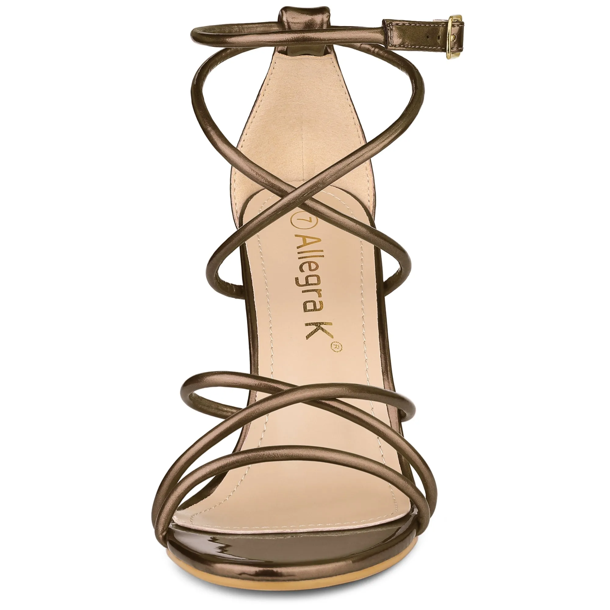 Elegant Open Toe Strappy Strap Stiletto Heel Sandals