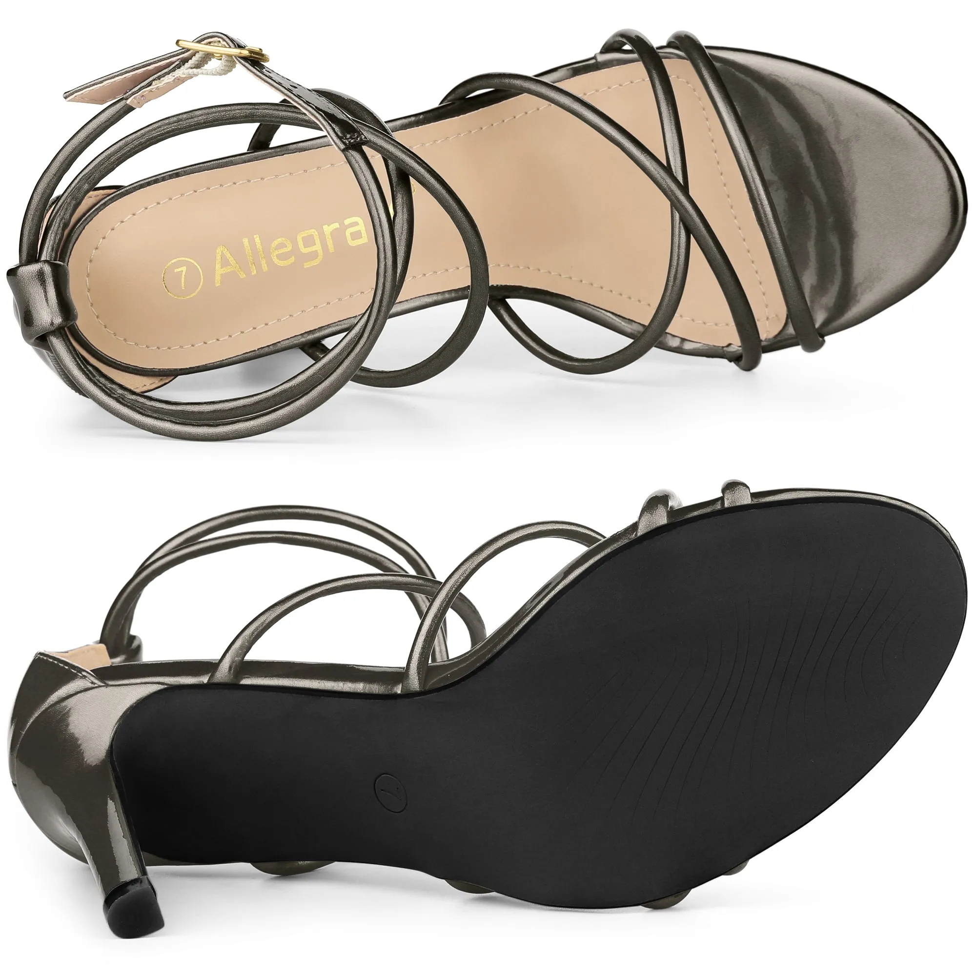 Elegant Open Toe Strappy Strap Stiletto Heel Sandals