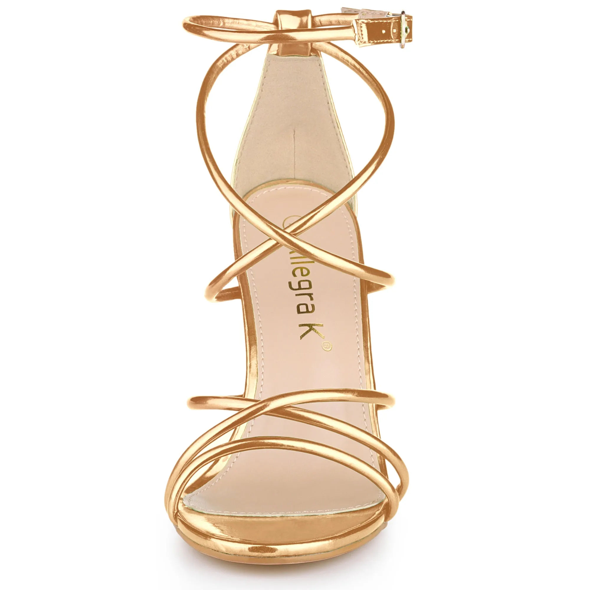 Elegant Open Toe Strappy Strap Stiletto Heel Sandals