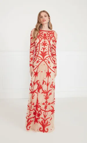 Francine Tattoo Dress - Poppy Red