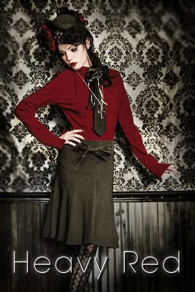 Gothic Lolita Crimson Dress Shirt