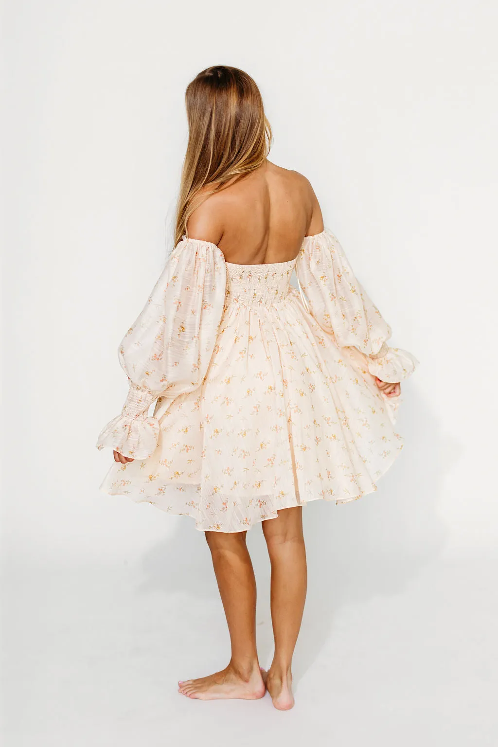 Kennedy Floral Mini Dress in Cream - Bump Friendly - PRE-ORDER