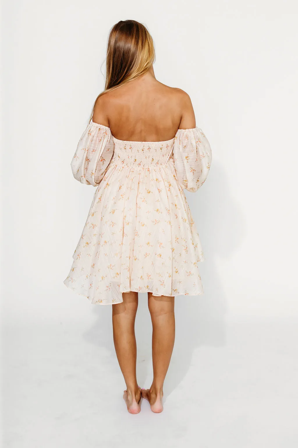 Kennedy Floral Mini Dress in Cream - Bump Friendly - PRE-ORDER