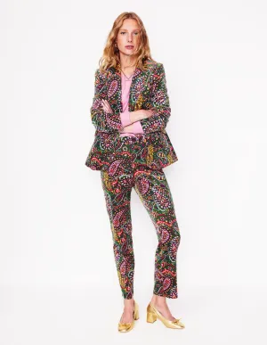 Kew Velvet Trousers-Eden, Tiger Bloom